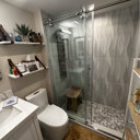 Semi-Frameless Sliding Shower Door - 44-48"W X 76"H, Brushed Nickel, 10mm Tempered Glass